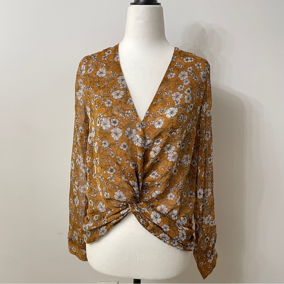 heartloom flora print sheer blouse top - Picture 1 of 6